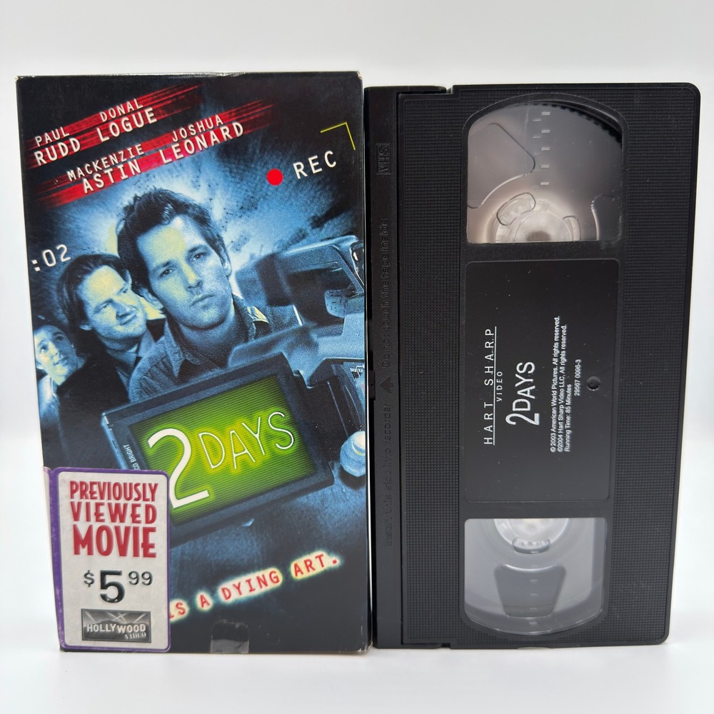 2 Days VHS Paul Rudd Donal Logue 2003 Dark Comedy Hart Sharp Video Movie
